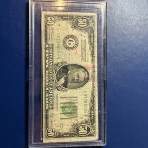 1928 A $50 Federal Reserve Note. Ungraded. - Picture 1 of 2
