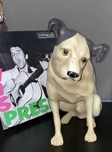 Vtg RCA Victor Nipper Dog 13” Glass Eyes Gold Collar Hard Plastic Store Display - Picture 1 of 12