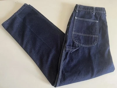 Jeans Carpintero De Colección Años 70 Roebucks Deadstock Triple Puntada 38x31 Denim Oscuro Foto 1 de 4