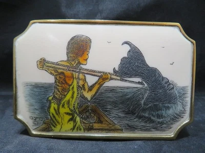 BTS SOLID BRASS BELT BUCKLE DESIGNERS COLLECTION BY DOYLE YANCEY HARPOONER - Image 1 of 4