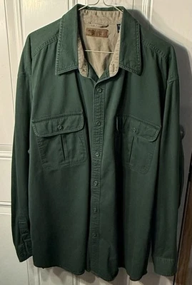 Camisa con botones de manga larga Faded Glory para hombre talla 2XL verde Foto 1 de 4