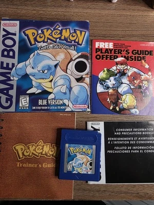 Pokemon Blue First Print Complete Box CIB GameBoy GB ' BLUE 'Text Sandshrew  - Image 1 of 4
