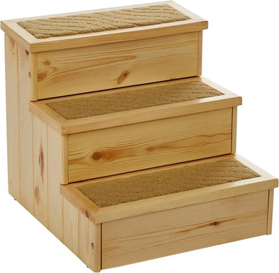 Trixie Petstair Stairs For Dogs And Cats, Birch, 40X38 45cm - Carpet Covered St - Image 1 of 4