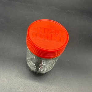 Vintage High Point Instant Kaffee Glas Dose 70er Jahre roter Deckel Aufbewahrung Mustergröße - Bild 1 von 10