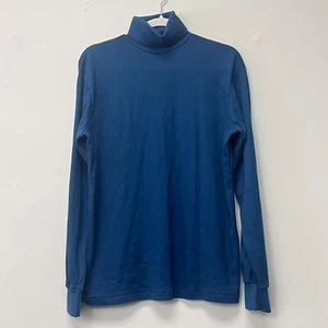 Bert Pulitzer Men 100% cotton Turtle Neck Long Sleeve Shirt Blue Made USA size M - Picture 1 of 7