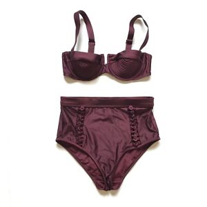 Zimmerman Bikini Two Piece Bathing Suit Swim Womens 1 2 Purple High Rise Small 