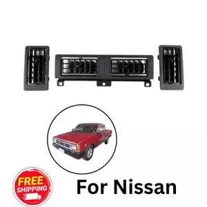 Black Set Air Heater Ventilator Vent Frame For Nissan D21 Hardbody Pickup 86-97 - Foto 1 di 7