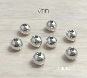 20pcs 6mm 925 Sterling Silver plain high polish Round seamless bead spacer S06s - Picture 1 of 2