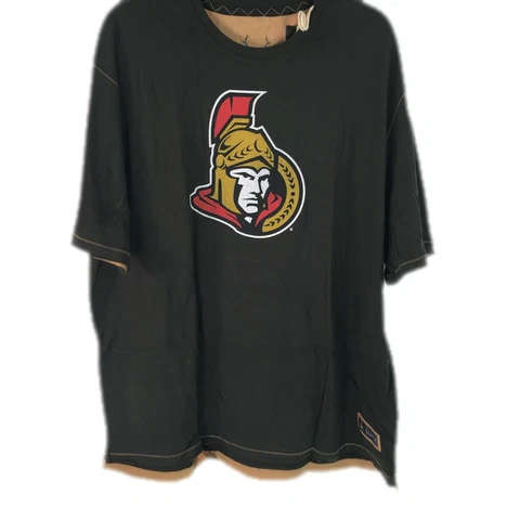 Salute NHL Mens Ottawa Senators Harbor Jock Tag Graphic Black Tee Shirt Size XL Cover