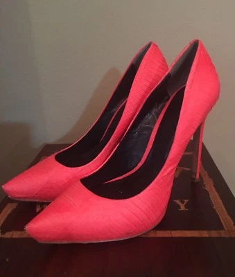 Туфли-лодочки Rachel Roy Gardner коралловые розовые оранжевые натуральная змеиная кожа размер 7,5 - Изображение 1 из 4