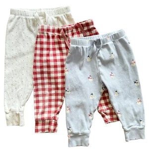 Baby GAP 100% Organic Cotton Print Pull on Pants 3-Pack Set 12-18M Gingham Cute - Picture 1 of 2