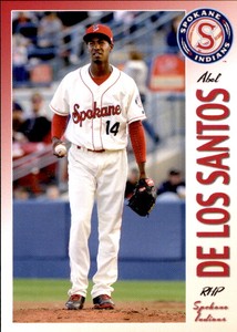 2013 Spokane Indians Grandstand #8 Abel De Los Santos Dominican Republic DR Card