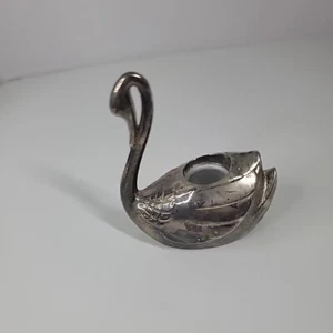 candelabro cisne chapado en plata vintage - Imagen 1 de 5