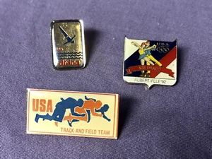 Lot of 3 Vintage USA Olympic Sports Lapel Pins Ice Dance Diving Track And Field - Bild 1 von 5