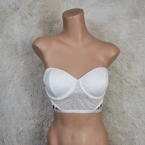 Victoria's Secret Size 34DD Very Sexy Balconet Underwire Strapless Bra White P - Picture 1 of 7