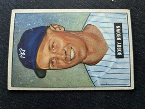1951 Bowman Baseball Card # 110 Bobby Brown - New York Yankees (VG/EX)