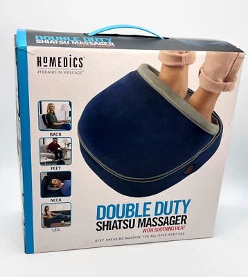 Massageador Corporal Aquecido HoMedics Double Duty Shiatsu All-Over, Lã Azul Lavável - Imagem 1 de 4