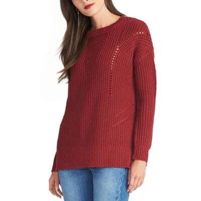 NUEVO Suéter Top RACHEL ROY PARA Mujer Texturizado Tejido Mixto Cuello Redondo TEDO Foto 1 de 2