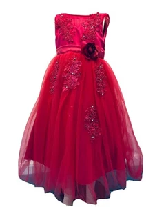 Stunning Fuchsia Girls Party Dress Age 6 In Perfect Condition - Picture 1 of 6