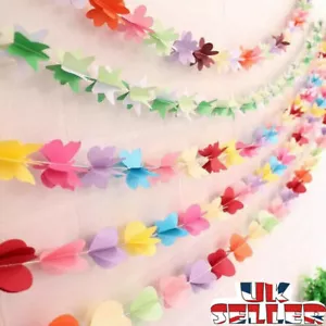UK Paper Flower Garland Buntings Wedding Party Birthday Banner Hanging Decor - Picture 1 of 12