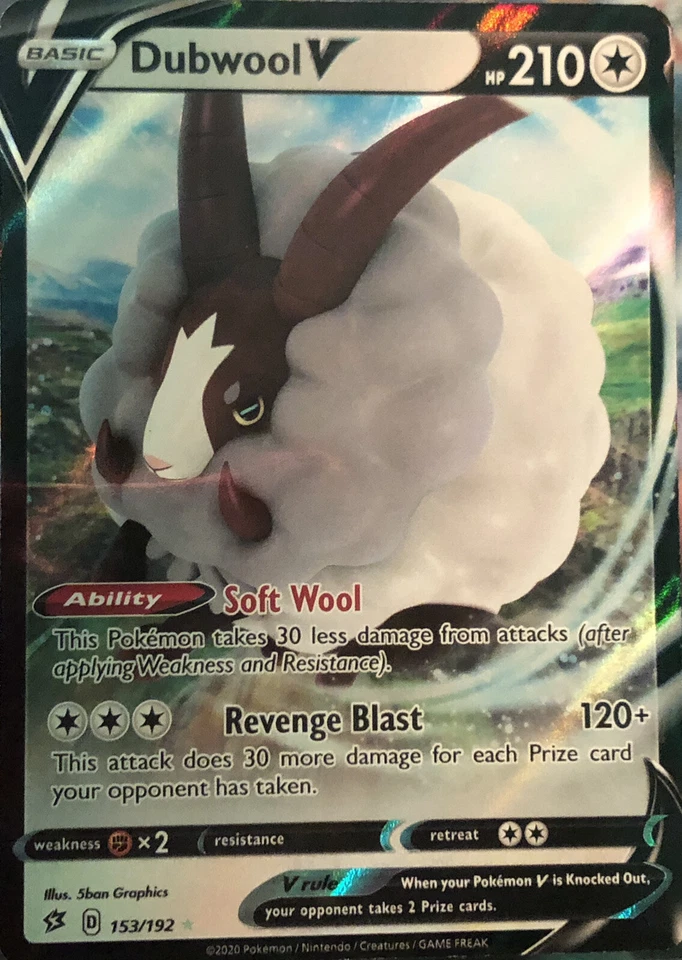 Pokémon TCG Dubwool V Rebel Clash 153/192 Holo Ultra Rare - Image 1 of 3