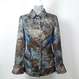 Lourdes Chaves Metallic Floral Jacket S M - Picture 1 of 7