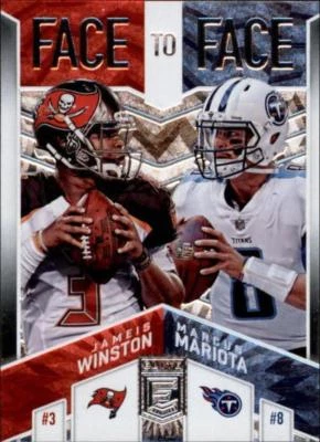 2018 Donruss Elite Face to Face #9 Jameis Winston/Marcus Mariota 145/299 - Image 1 of 2