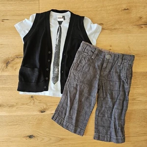 Ikks French Boys Tie Top Vest Bermuda Shorts wedding holiday Lot Size 114 5 6 - Picture 1 of 7