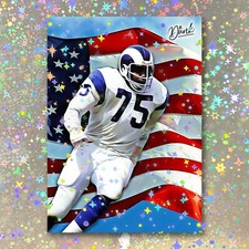 Deacon Jones Holographic All American Sketch Card Limited 1/5 Dr. Dunk Signed