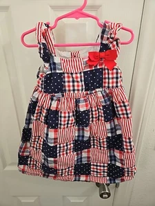 Gyboree Summer Dress With Patriotic Colors With Ruffles And A Bow A Line Size 3  - Picture 1 of 10