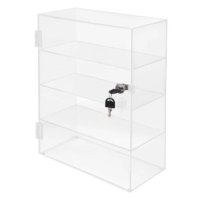 Acrylic Display Case Countertop Clear Box Dustproof Shelves Showcase with Lock - Image 1 of 4