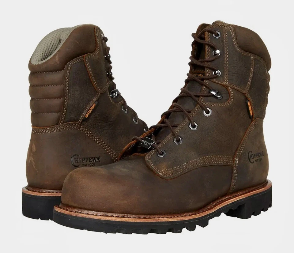 Chippewa Men's Size 10 Bolville 8" Nano Composite Waterproof Work Boots 73208