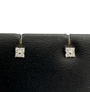 ORECCHINI PUNTI LUCE ORO BIANCO 18K DIAMANTI NATURALI ct0,01 x 8 MADE IN ITALY - Foto 1 di 14