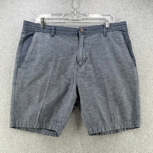 Volcom Mens Chino Shorts 36W Blue Striped Linen Cotton Inseam 8in Outdoor - Picture 1 of 11
