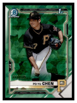 Po-Yu Chen 2021 Bowman Chrome Sapphire Prospects Green /125 #BCP-223 Pirates - Image 1 of 2