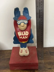 BUD MAN Budweiser Vintage Tap Handle 9.5” - Picture 1 of 6