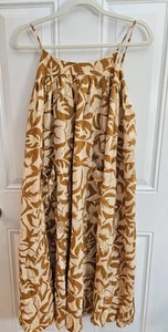 Madewell Women's Dress XS Midi Linen-Blend Cami Tropical Floral - Picture 1 of 10