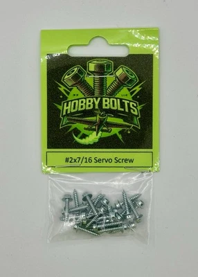 Hobby Bolts #2x7/16 Servo Mounting Screw Hex Drive Qty:24, RC Micro Fastener - Image 1 of 2