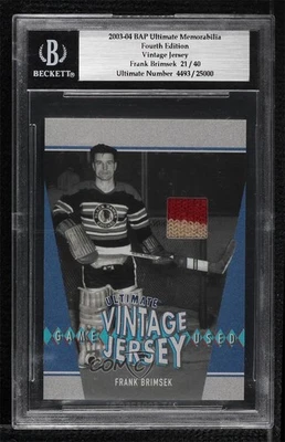2003 ITG Ultimate Memorabilia 4th Edition Vintage Jersey /40 Frank Brimsek HOF - Image 1 of 2
