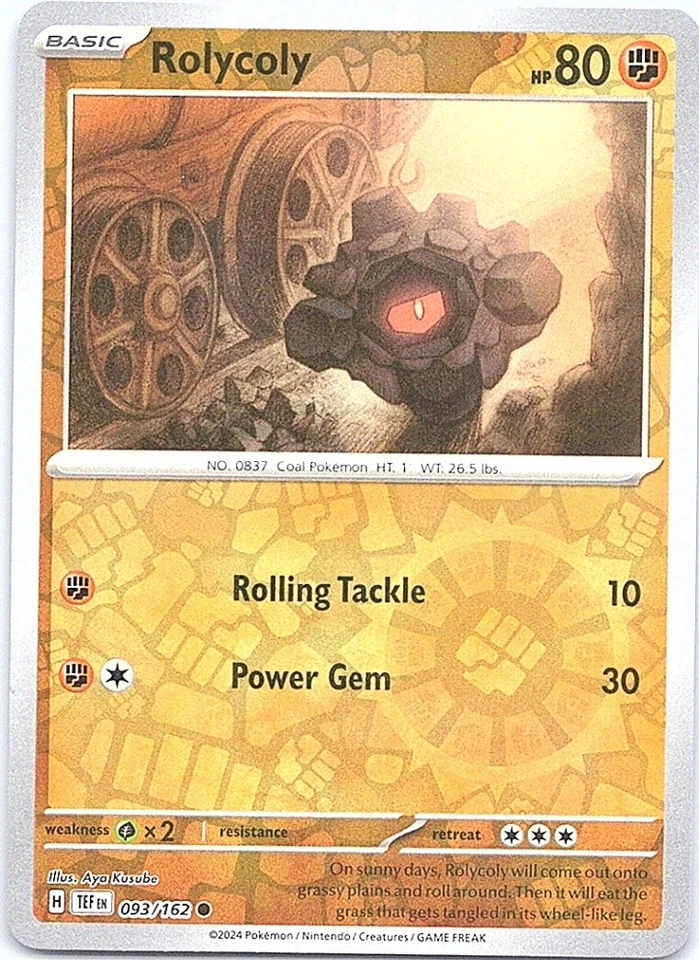 Rolycoly Common - SV05: Temporal Forces #093/162 Reverse Holo NM - Image 1 of 1