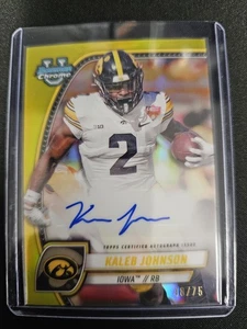 Topps Chrome Kaleb Johnson Autographed Iowa Football Card /75 - Picture 1 of 2