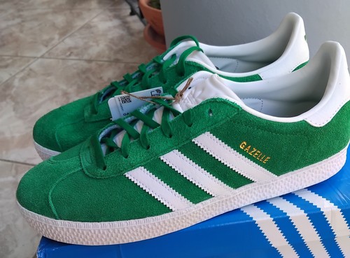 Scarpe Adidas Gazelle J verde bianco scamosciate taglia 5 NUOVISSIME CON SCATOLA