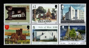 JUEGO DE 6 IGLESIAS ISLA DE MAN 2024 DE HOJA EDICIÓN LIMITADA MNH - Imagen 1 de 1