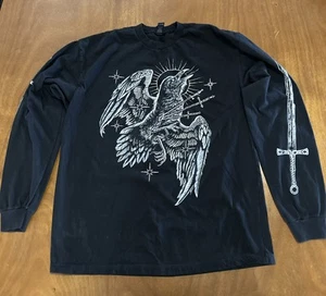 hypnatic art xl raven long sleeve shirt Gothic Oddities - Picture 1 of 7