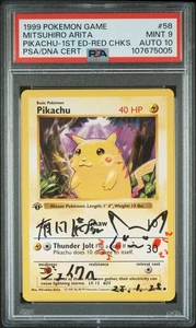 Pikachu 1st Edition Shadowless Red Cheeks PSA 9 New Cert Mitsuhiro Arita Sketch - Picture 1 of 1