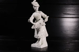 KPM Dame mit Drehleier 16,3cm weiß Berlin Zeptermarke Figur RAR #D - Bild 1 von 7