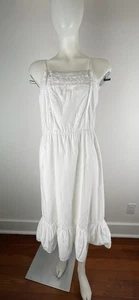 VTG White Prairie Dress Midi Country Scruffs SZ Small 100% Cotton (See Flaws - Picture 1 of 9