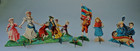 6 Aufstellfiguren Karton chromlithografiert Kindermotive um 1900 (110693)