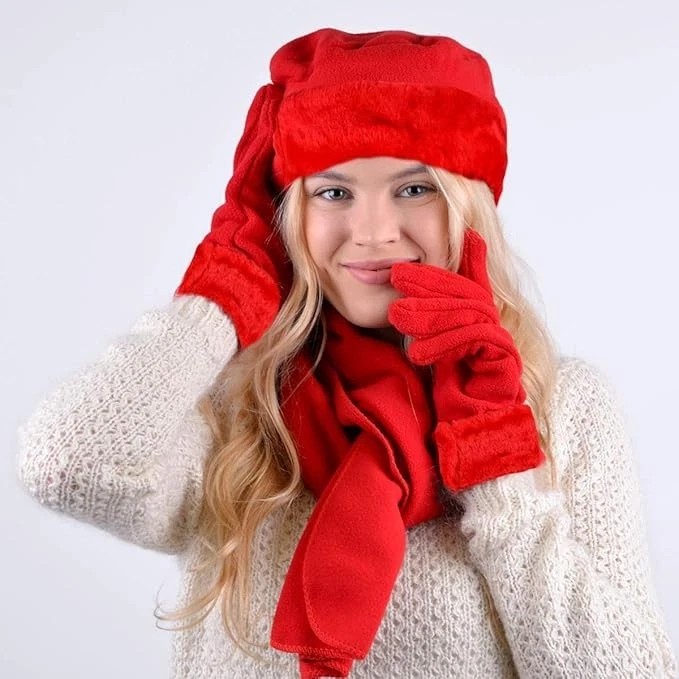Mujer Cálido Polar Invierno - Conjunto de Sombrero y Guante para Mujer + Sombreros Guantes Bufandas para Foto 1 de 1