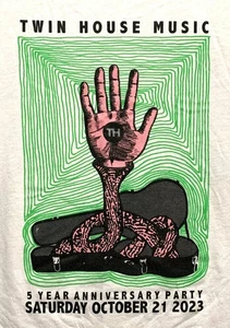 T-Shirt MED "Twin House Music" 5 Year Anniversary T-Shirt - Picture 1 of 2